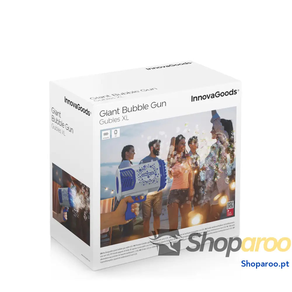 Pistola de Bolas Sabão Gigantes com LED para Festas e Diversão