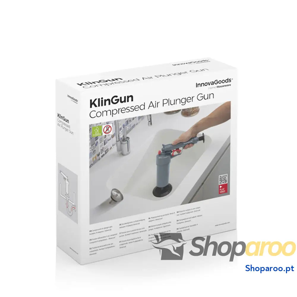 Pistola Desentupidora de Ar Comprimido Universal com Adaptadores KlinGun InnovaGoods