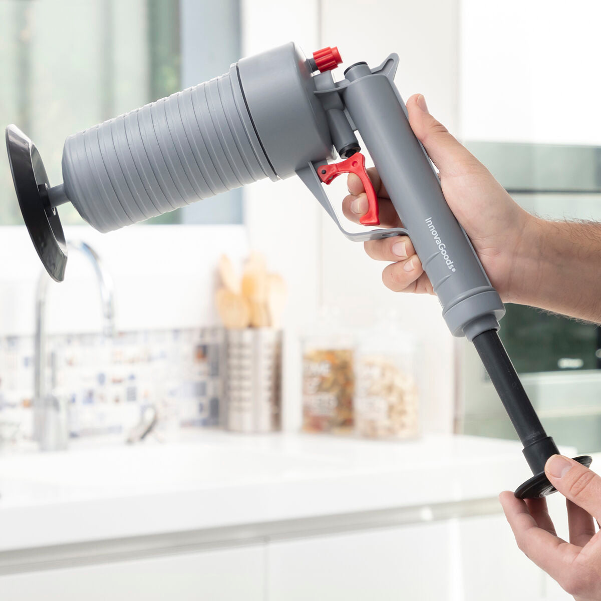 Pistola Desentupidora de Ar Comprimido Universal com Adaptadores KlinGun InnovaGoods