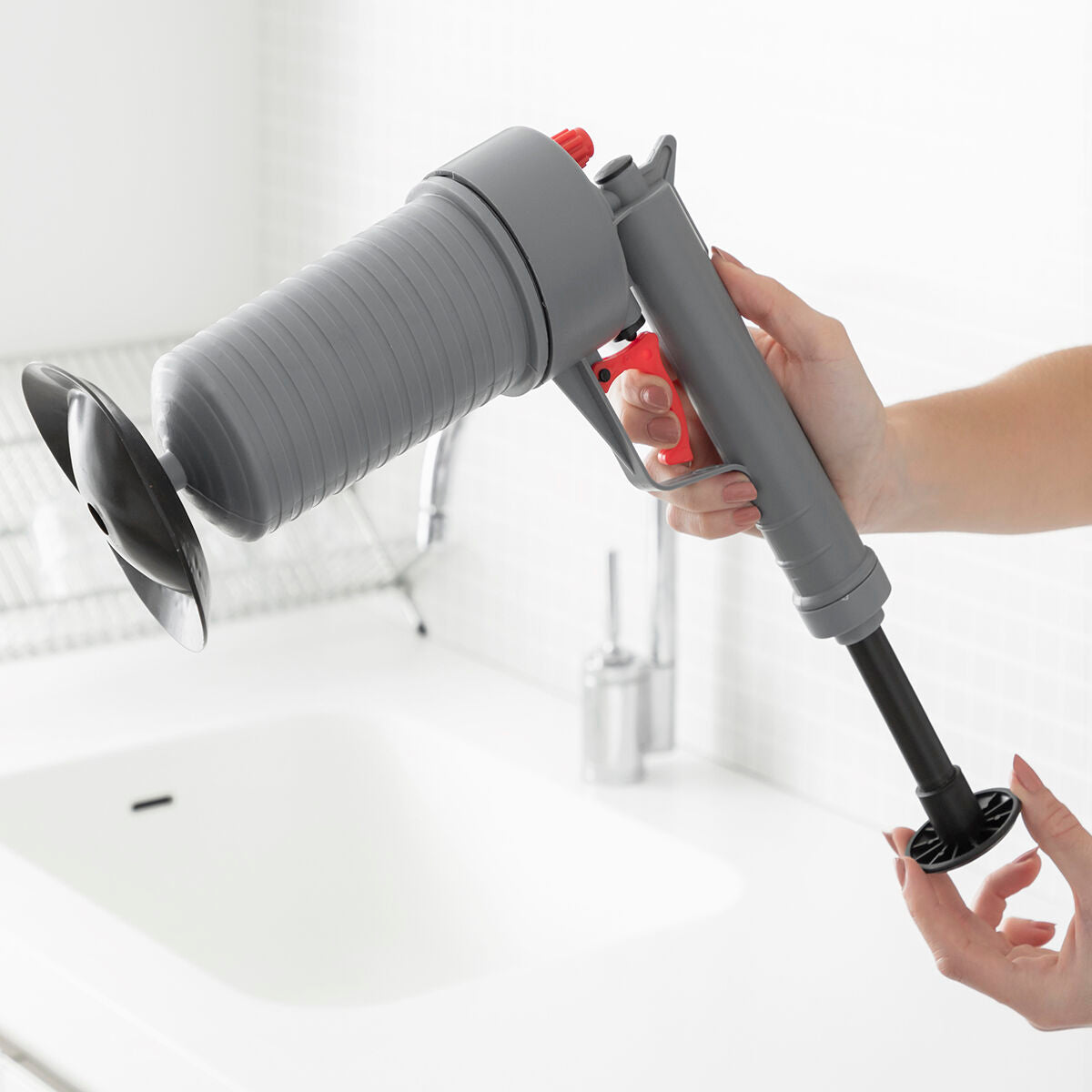Pistola Desentupidora de Ar Comprimido Universal com Adaptadores KlinGun InnovaGoods