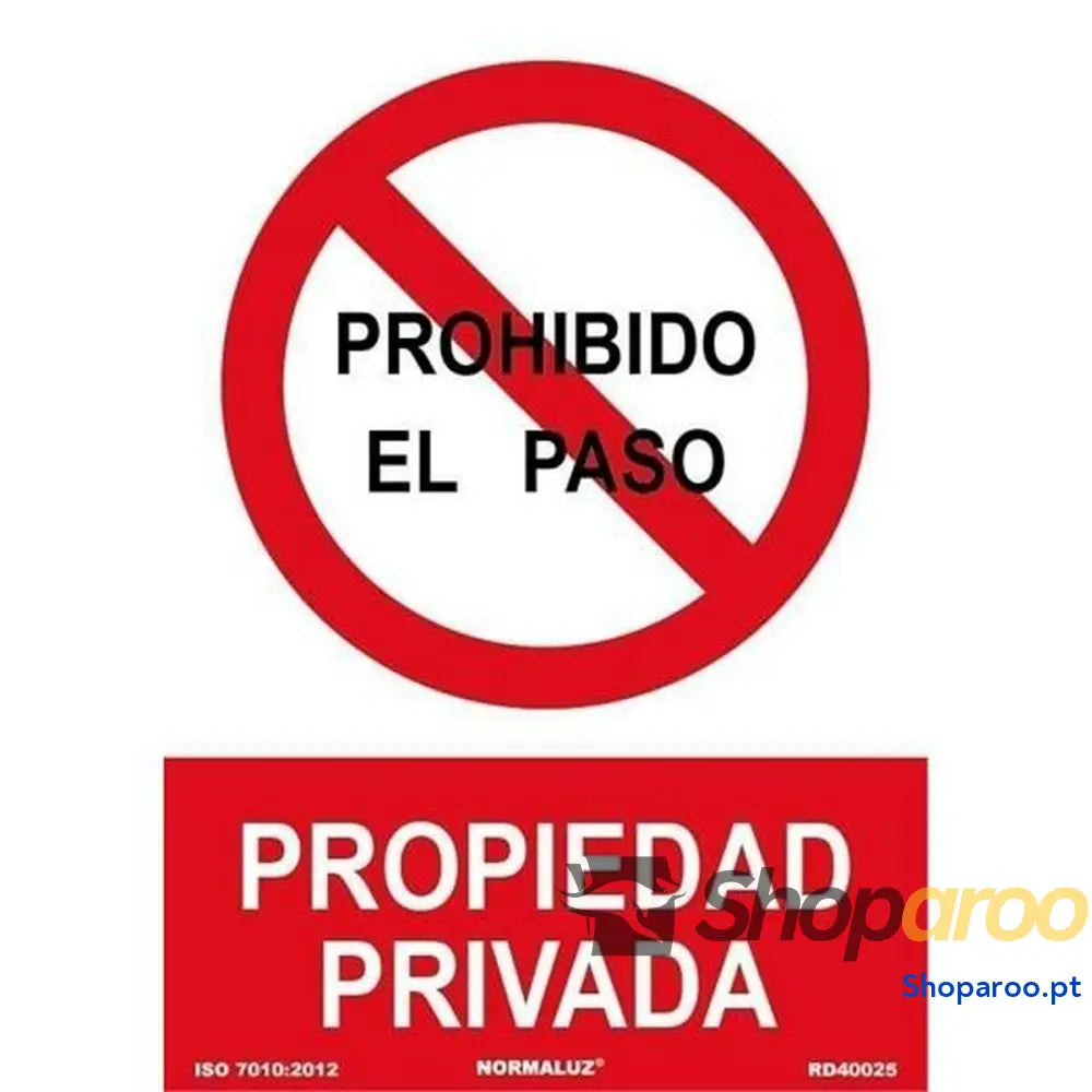 Placa Archivo 2000 ’PROHIBIDO EL PASO PROPIEDAD PRIVADA’ Polipropileno 32 x 30 cm