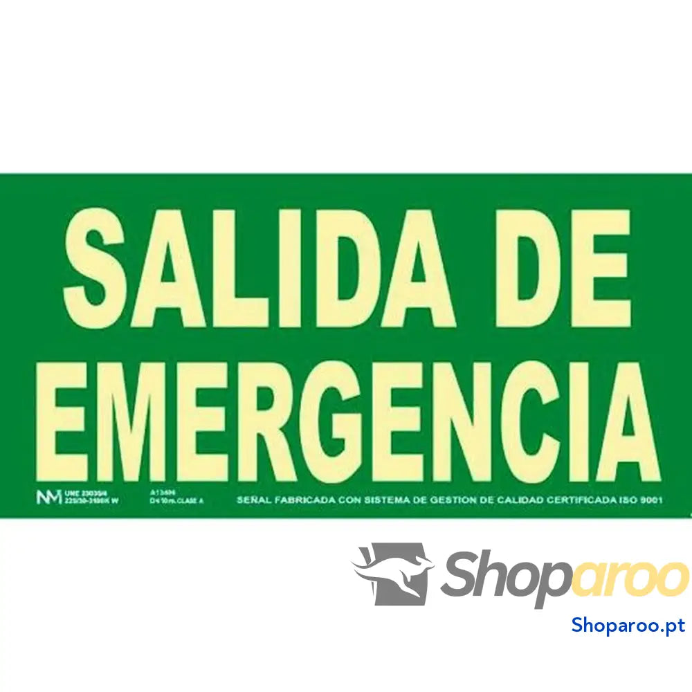 Placa Archivo 2000 ’SALIDA DE EMERGENCIA’ PVC 32 x 16 cm