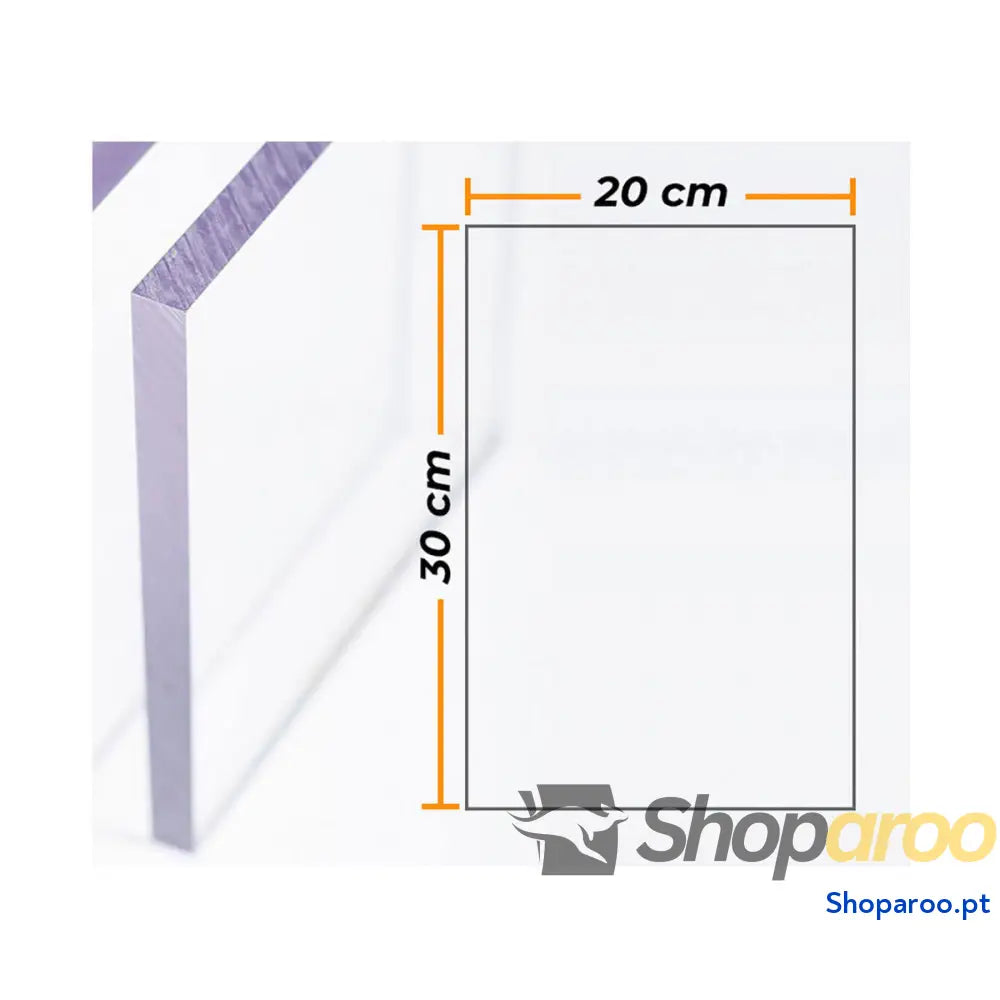 Placa Compossar Transparente Policarbonato 4 mm 20 x 30 cm
