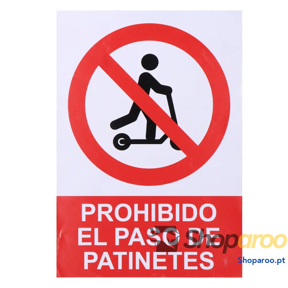 Placa Normaluz Prohibido acceder con patinete Etiqueta 21 x 30 cm