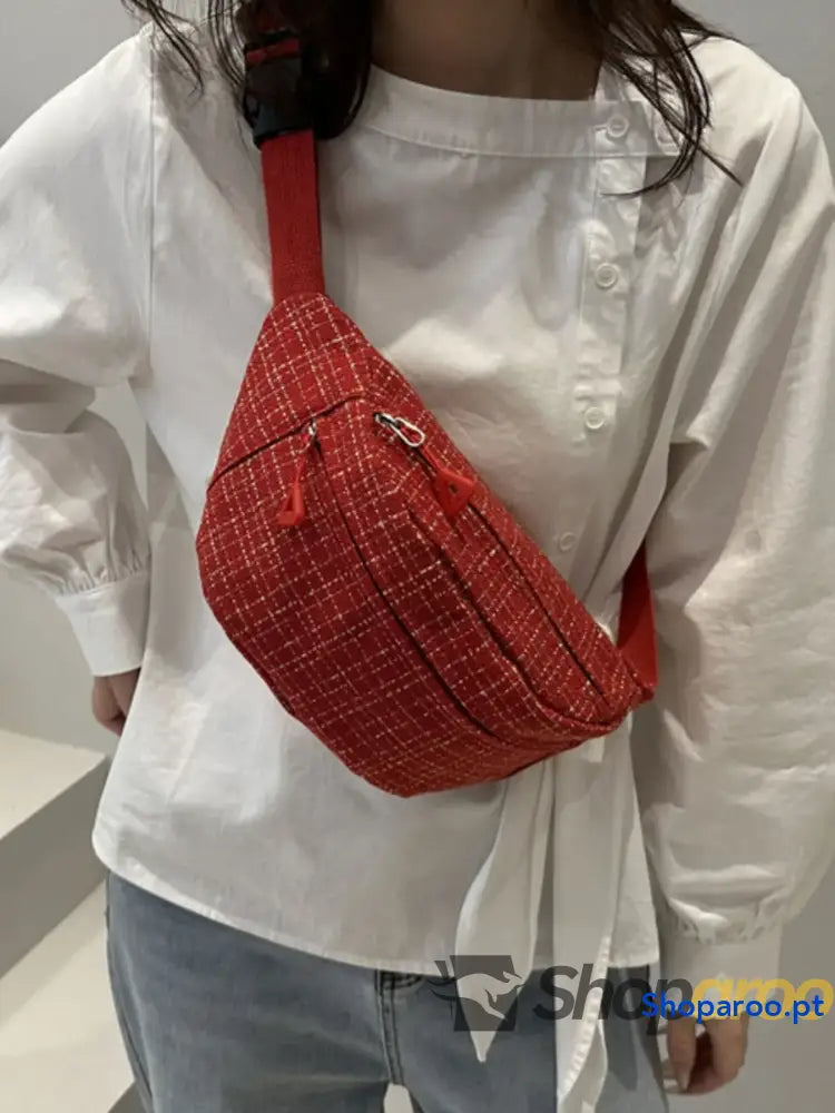 Plaid Pattern Crossbody Bag