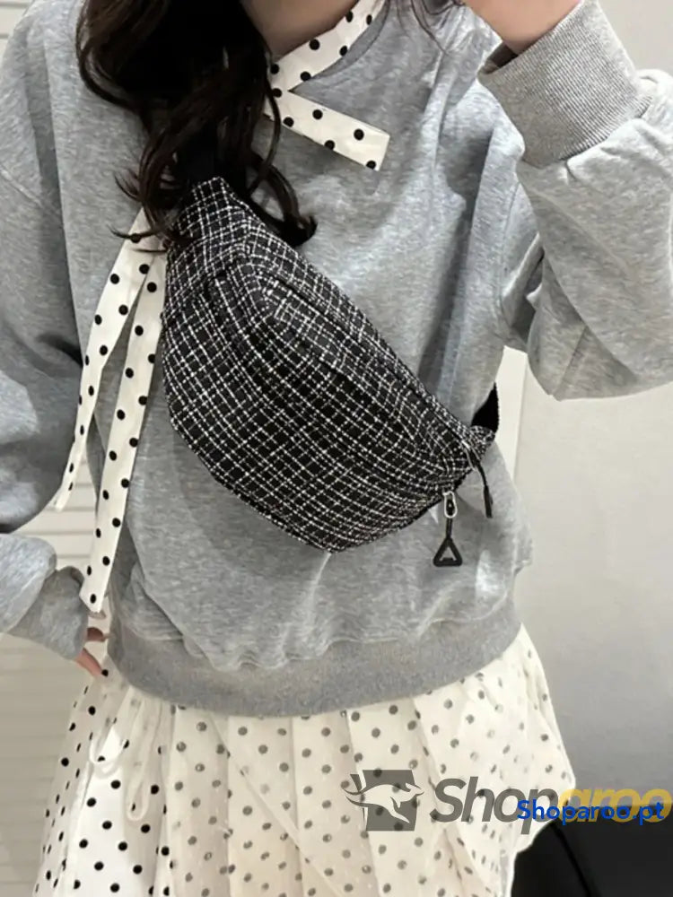 Plaid Pattern Crossbody Bag