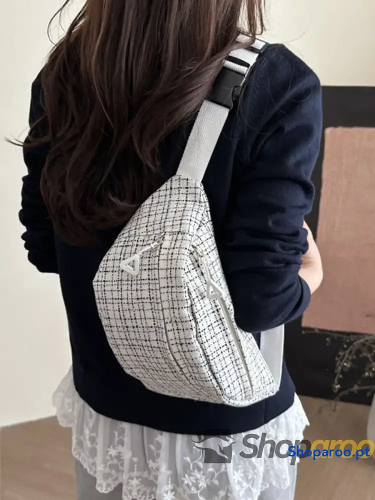 Plaid Pattern Crossbody Bag