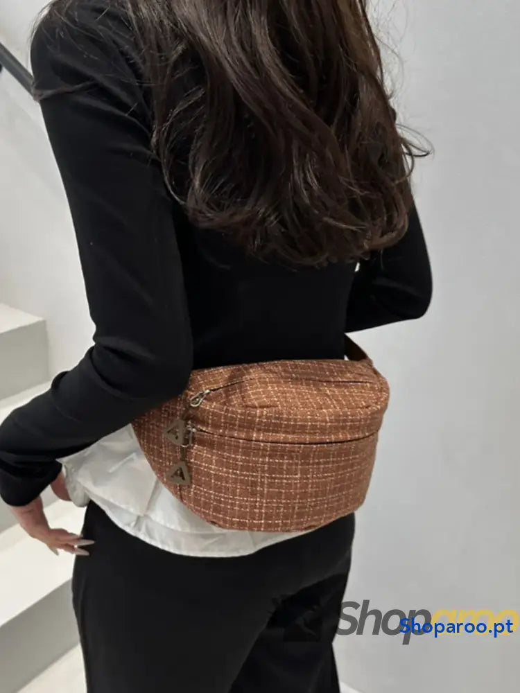 Plaid Pattern Crossbody Bag