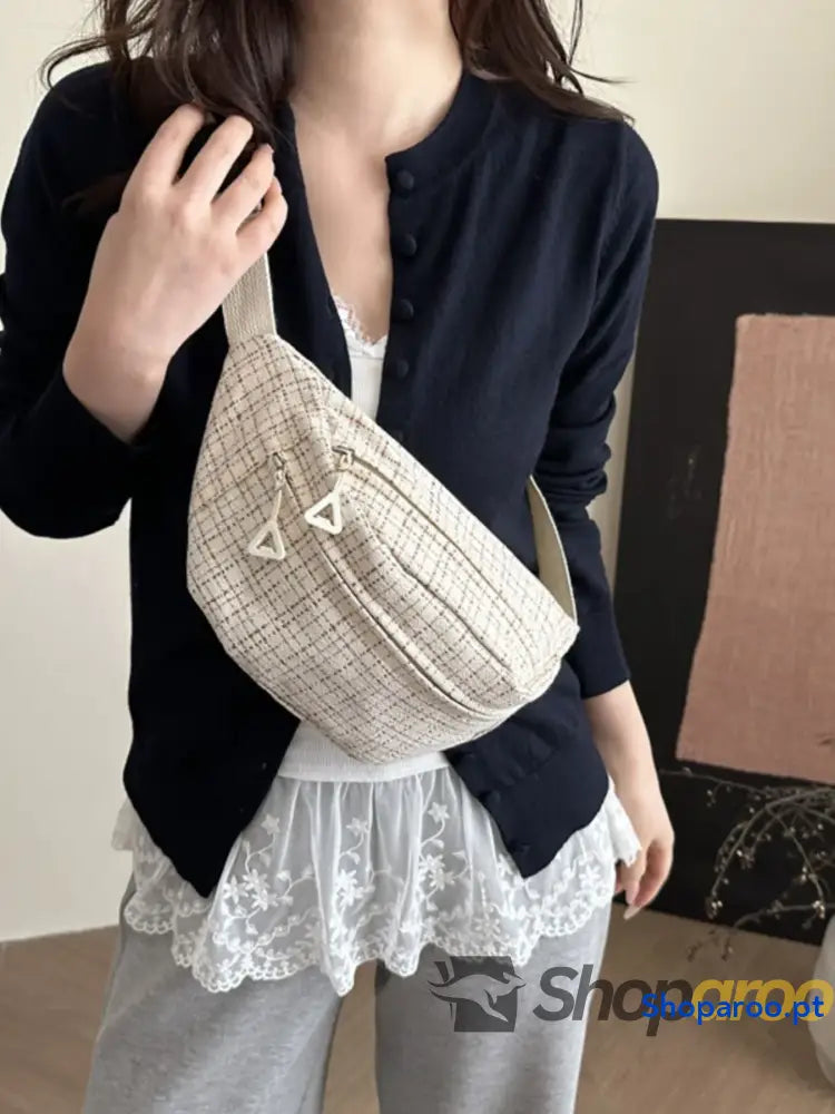 Plaid Pattern Crossbody Bag