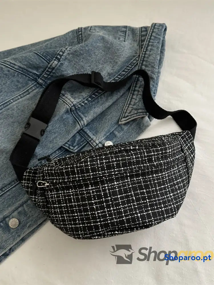 Plaid Pattern Crossbody Bag