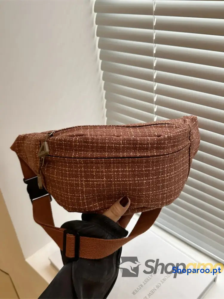 Plaid Pattern Crossbody Bag