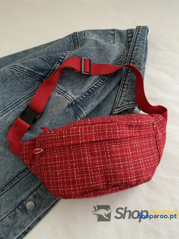Plaid Pattern Crossbody Bag