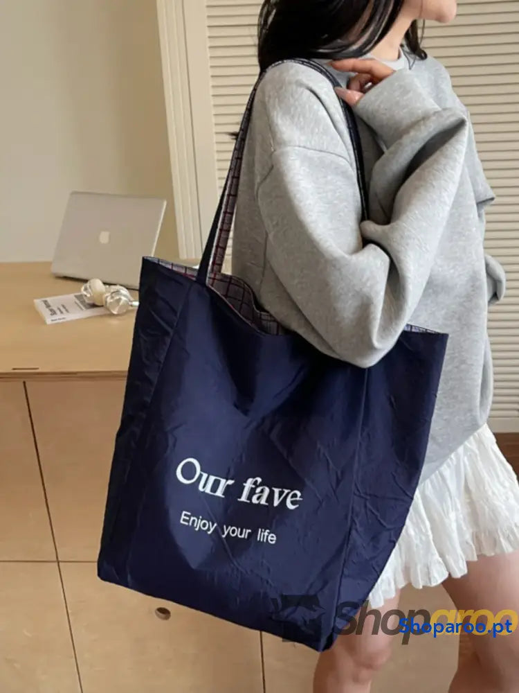 Plaid Pattern Tote Bag
