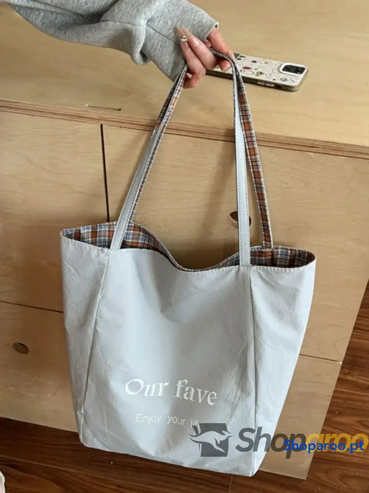 Plaid Pattern Tote Bag