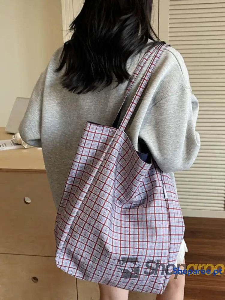 Plaid Pattern Tote Bag