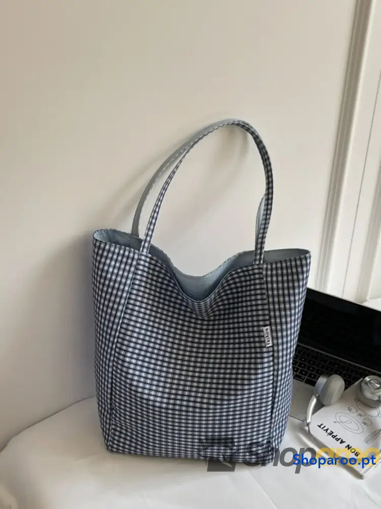Plaid Pattern Tote Bag