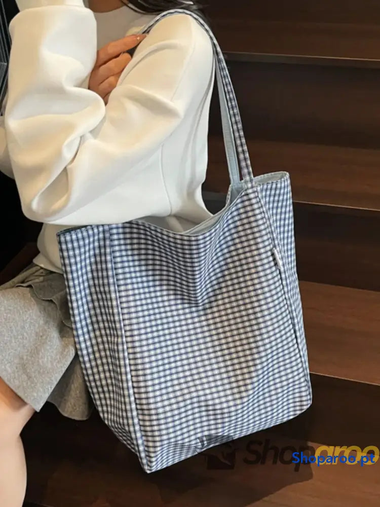 Plaid Pattern Tote Bag