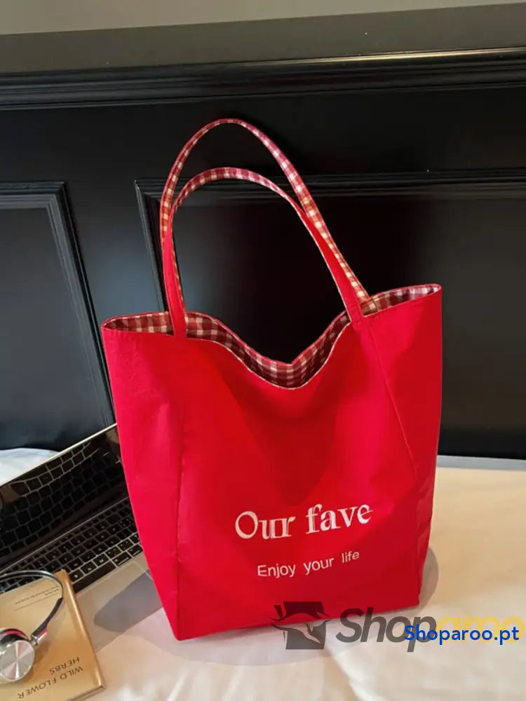 Plaid Pattern Tote Bag