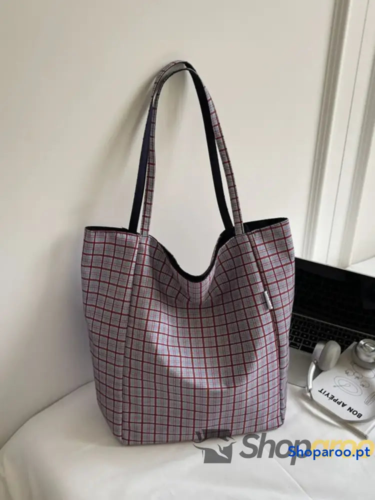 Plaid Pattern Tote Bag