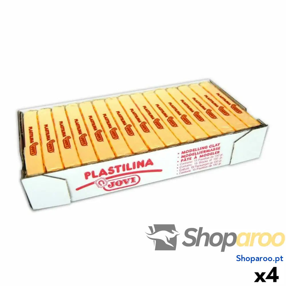 Plasticina Jovi Amarelo 150 g 15 Peças (4 Unidades)