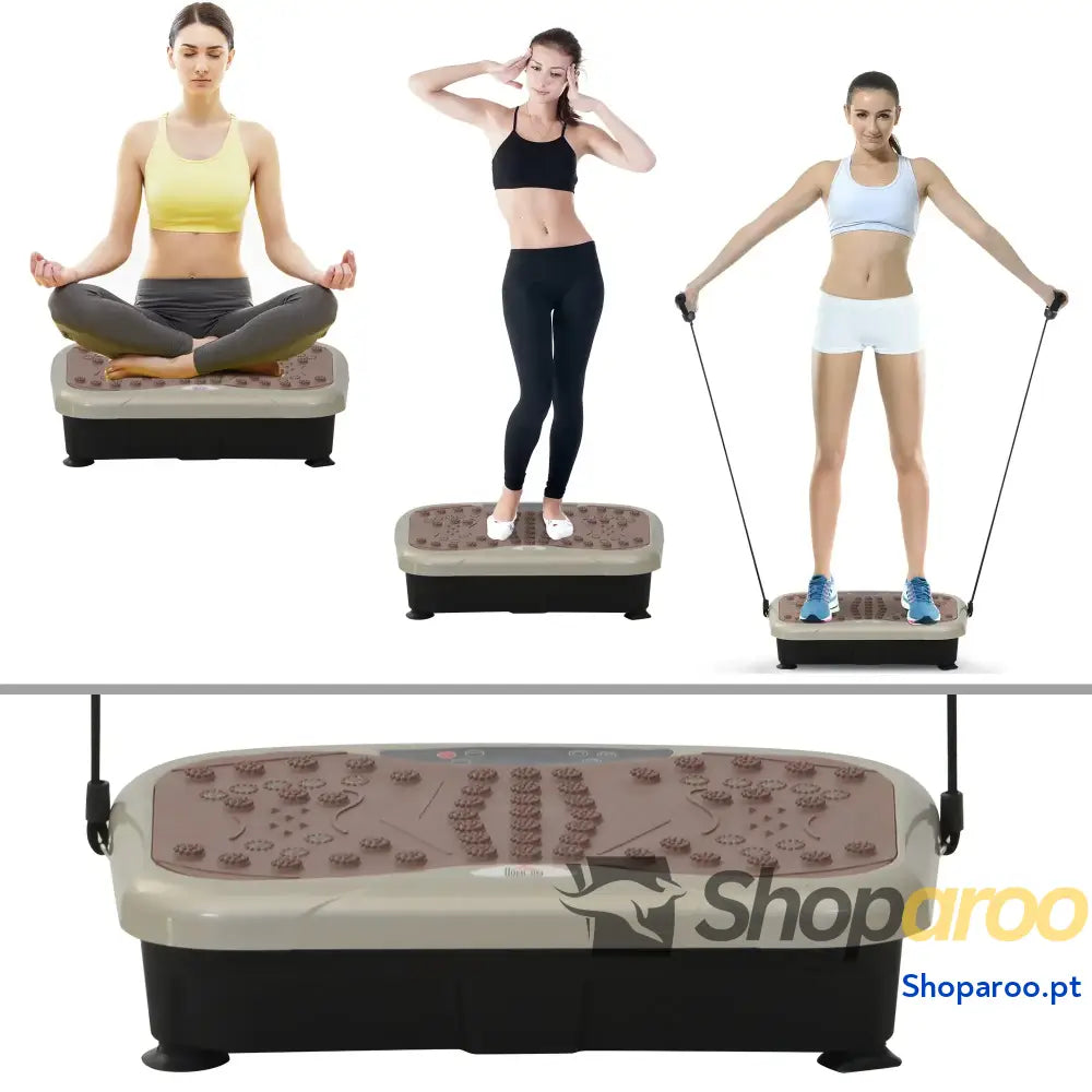 Plataforma de Vibração com Bandas Elásticas para Fitness 200W 120kg