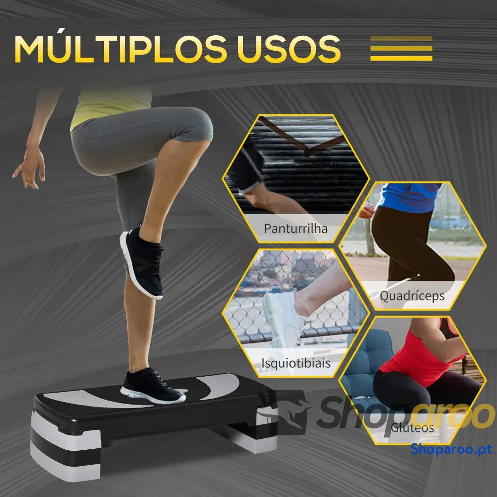 Plataforma Step Ajustável para Exercício Aeróbico em Casa ou Academia