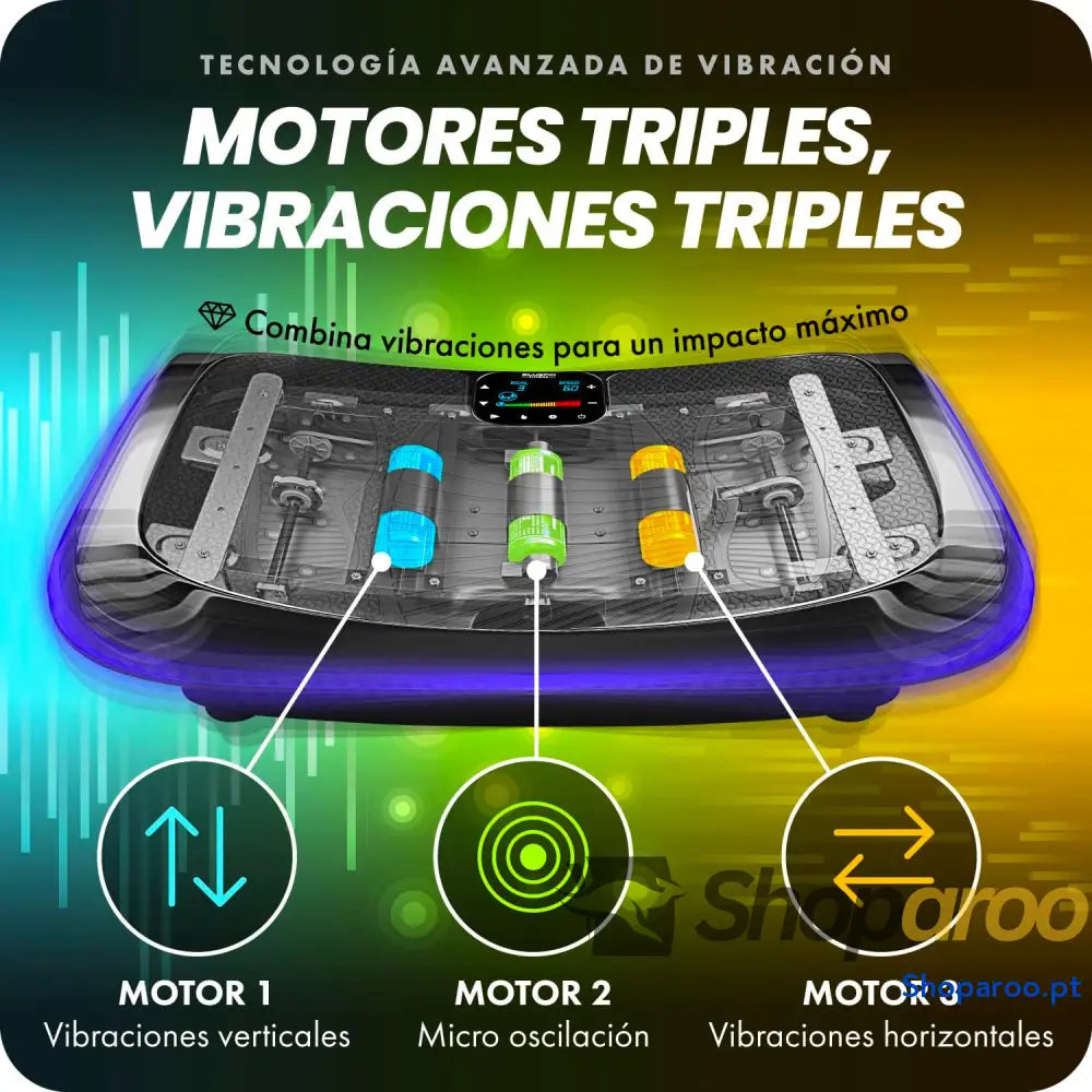 Plataforma vibratória de fitness com motor triplo 4D massagem terapia magnética colunas Bluetooth 4.0 Triple Motor