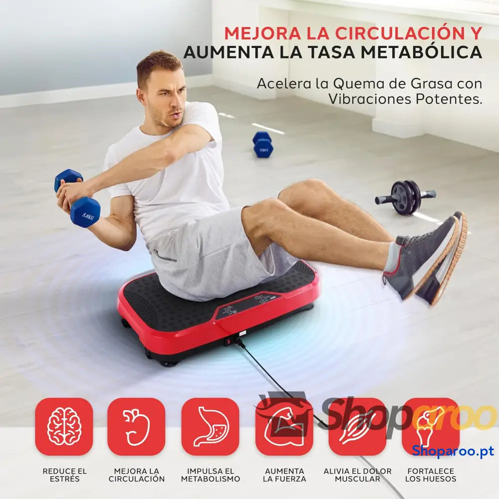 Plataforma vibratória Hurtle Fitness Máquina de exercício Controlo remoto Velocidade ajustável Perda peso Ginásio