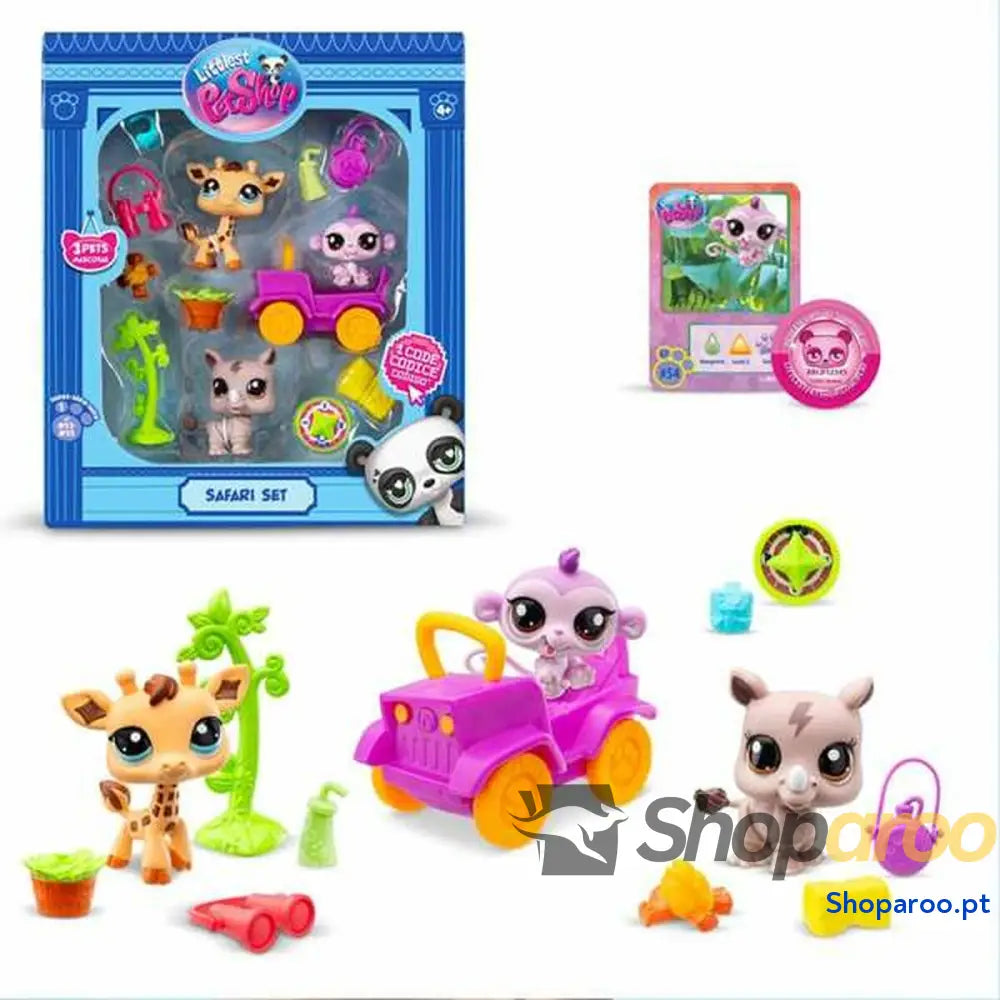 Playset Bandai Littlest Pet Shop SAFARI 8 Peças