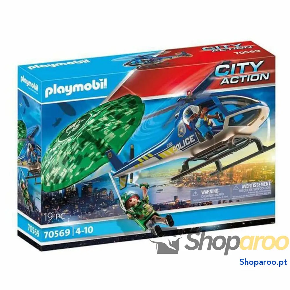Playset  City Action Police helicopter: Parachute Chase Playmobil 70569 19 pcs (19 pcs)