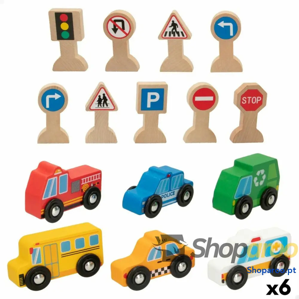 Playset de Veículos Woomax 15 Peças (6 Unidades)
