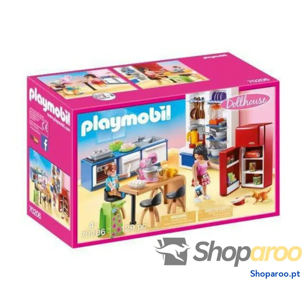 Playset Dollhouse Kitchen Playmobil 70206 (129 pcs)