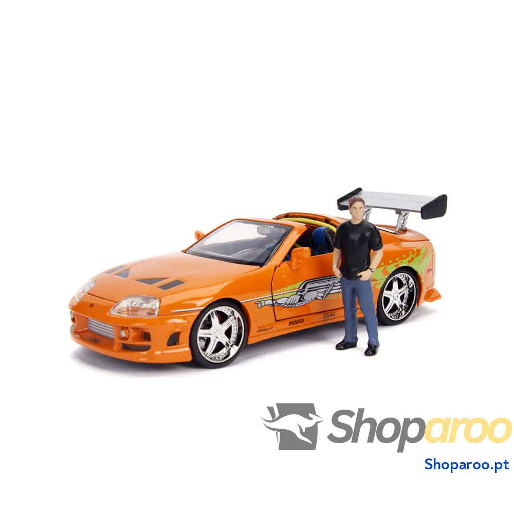 Playset Fast & Furious Brian & Toyota Supra 2 Peças