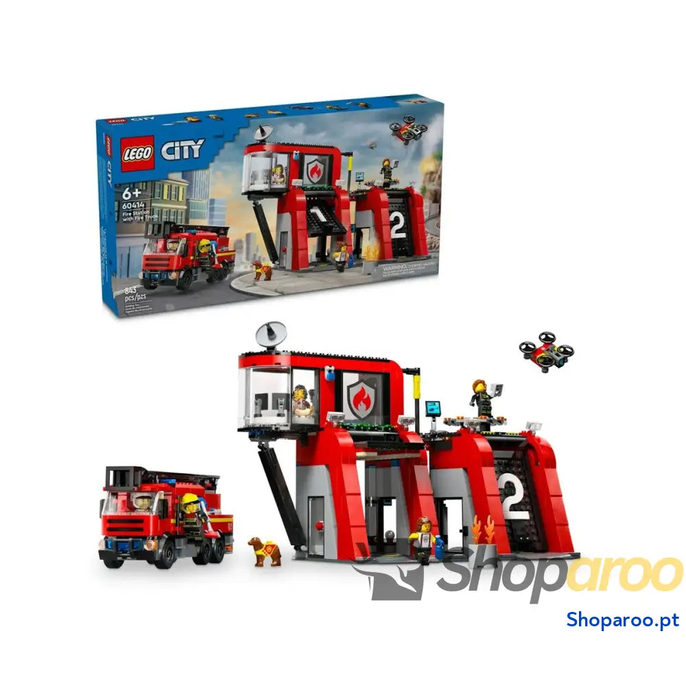 Playset Lego 60414 Fire station with Fire engine