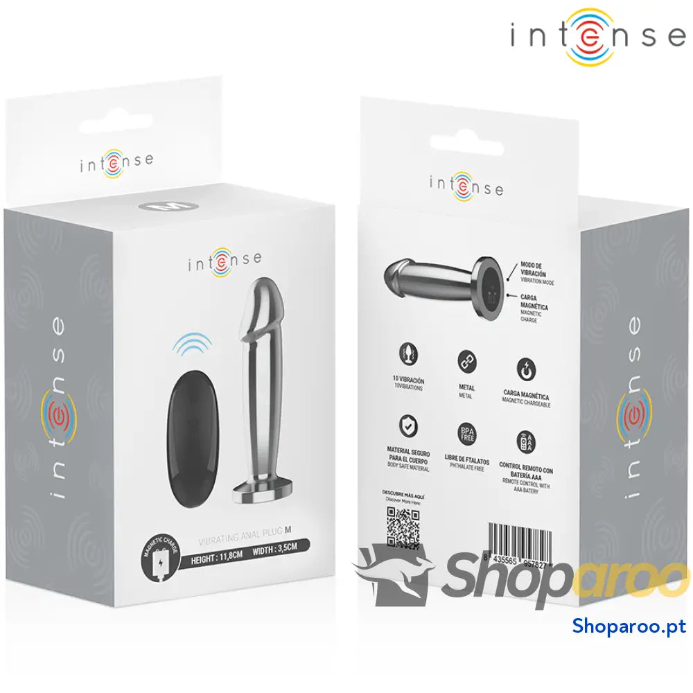 PLUG ANAL 10 VIBRAÇÕES DILDO DE METAL COM CONTROLE REMOTO M