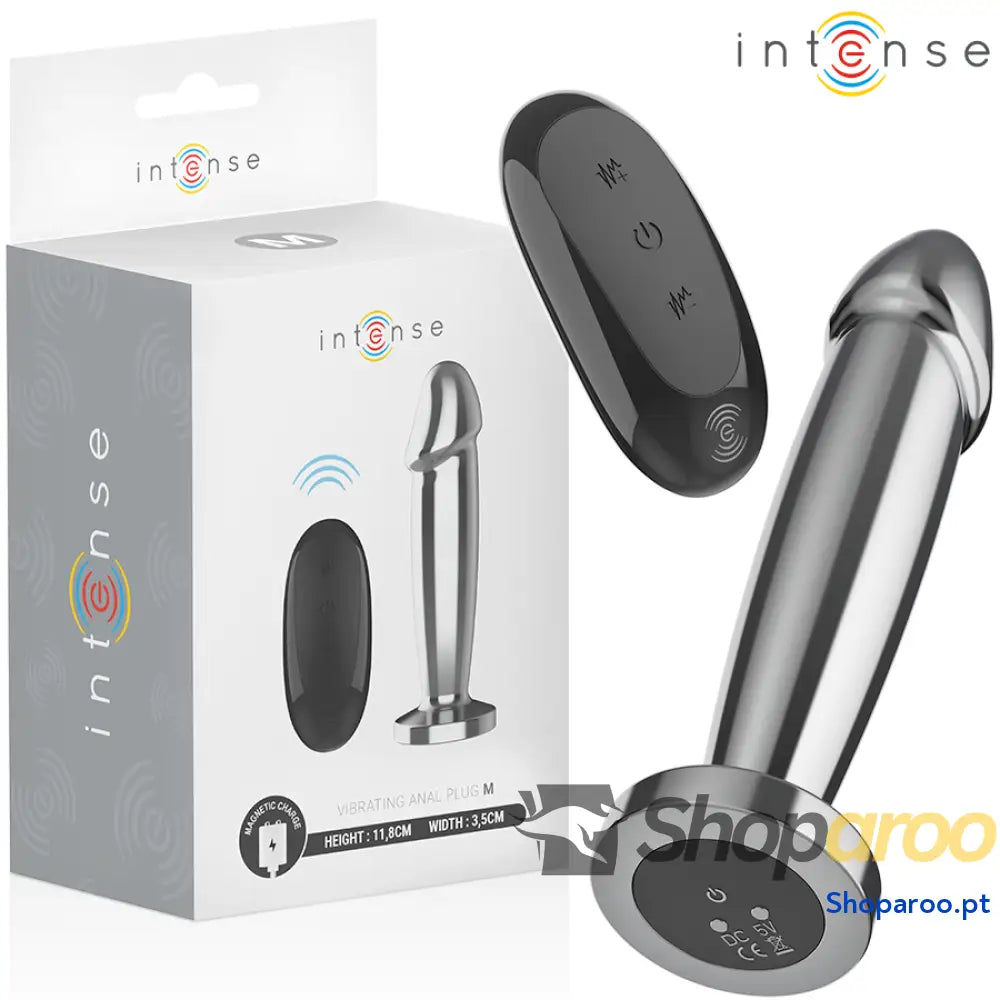 PLUG ANAL 10 VIBRAÇÕES DILDO DE METAL COM CONTROLE REMOTO M