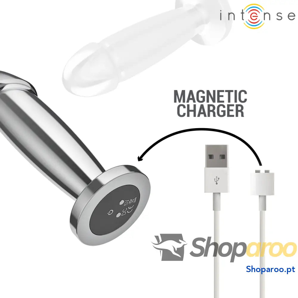 PLUG ANAL 10 VIBRAÇÕES DILDO DE METAL COM CONTROLE REMOTO M