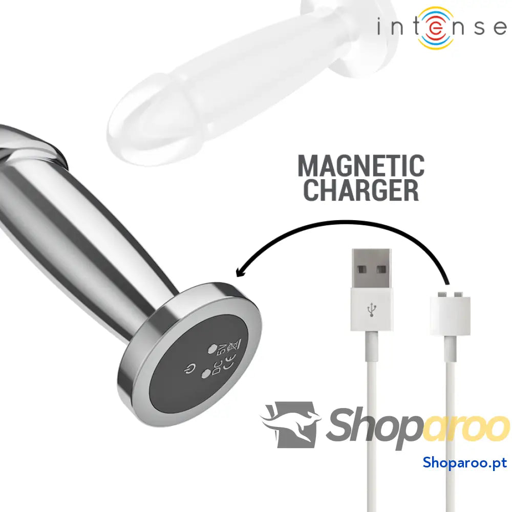 PLUG ANAL 10 VIBRAÇÕES DILDO DE METAL COM CONTROLE REMOTO S