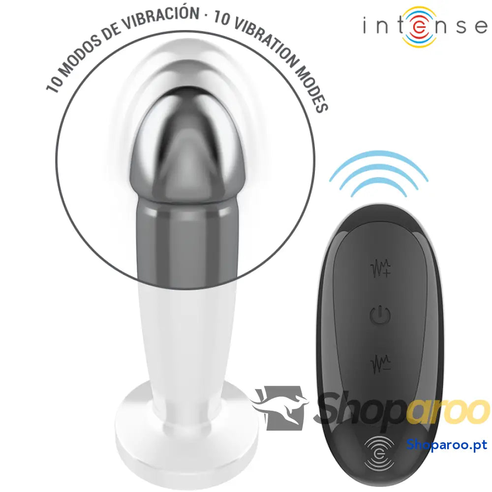 PLUG ANAL 10 VIBRAÇÕES DILDO DE METAL COM CONTROLE REMOTO S
