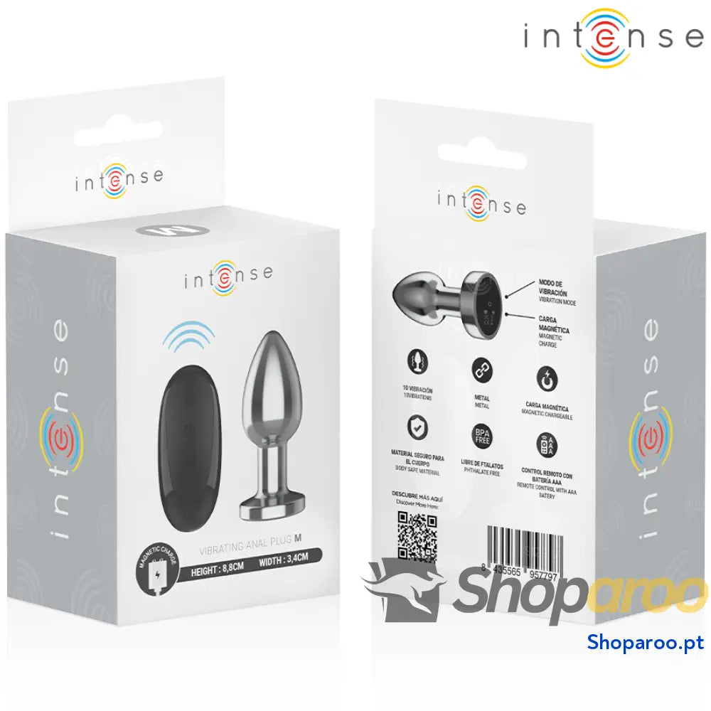 PLUG ANAL VIBRATÓRIO 10 VIBRAÇÕES METAL COM CONTROLE REMOTO M