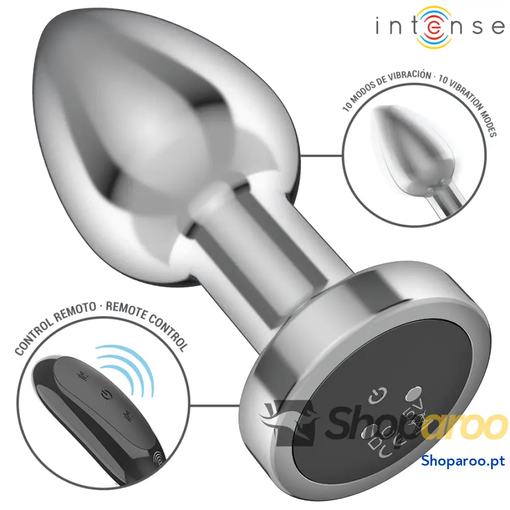 PLUG ANAL VIBRATÓRIO 10 VIBRAÇÕES METAL COM CONTROLE REMOTO M