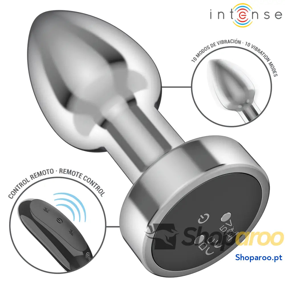 PLUG ANAL VIBRATÓRIO 10 VIBRAÇÕES METAL COM CONTROLE REMOTO S