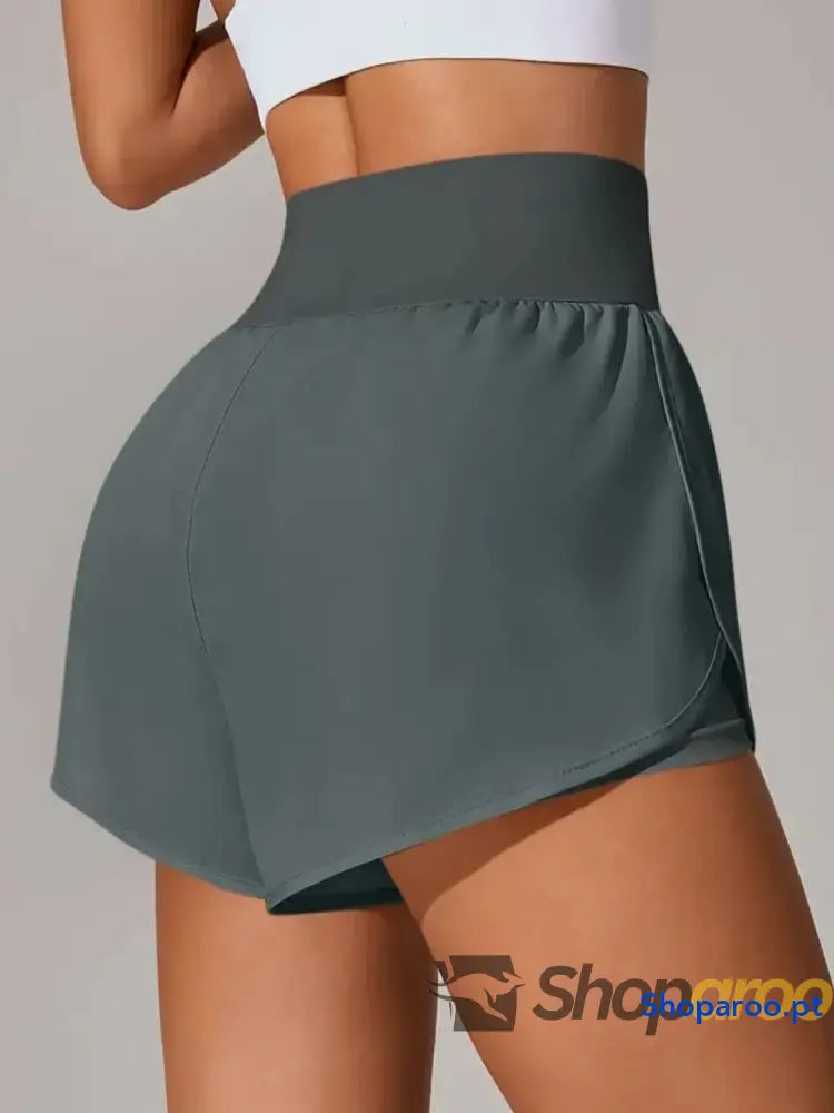 Pocketed High Waist Active Shorts
