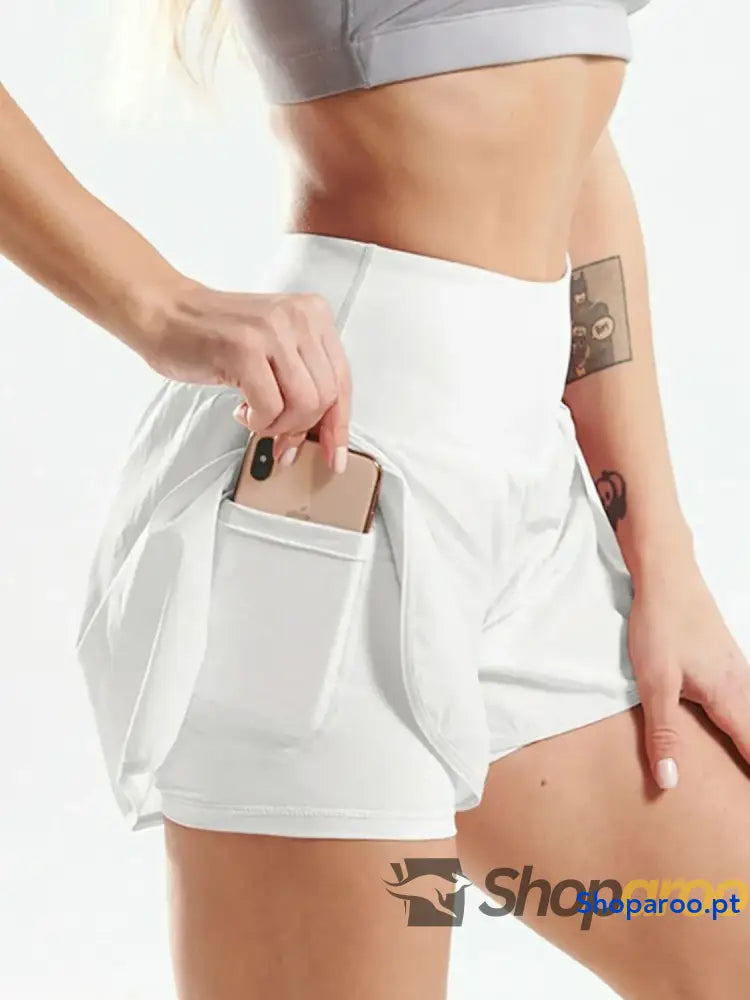 Pocketed High Waist Active Shorts