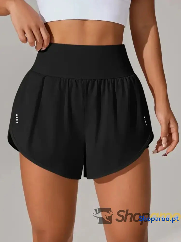 Pocketed High Waist Active Shorts