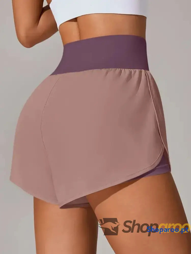 Pocketed High Waist Active Shorts