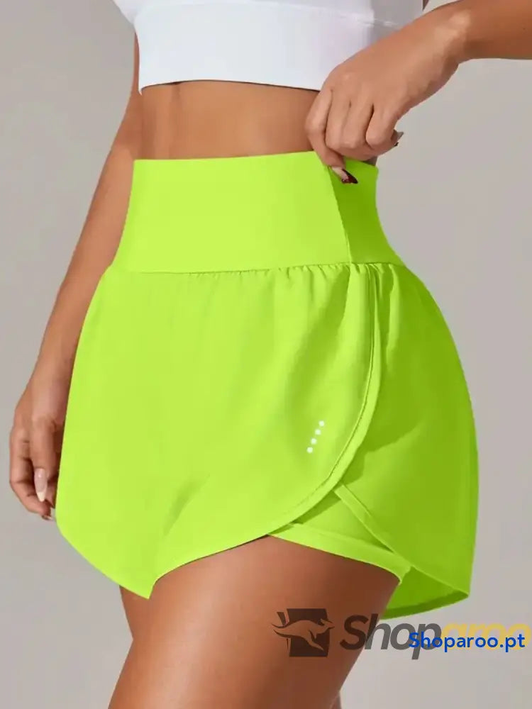 Pocketed High Waist Active Shorts