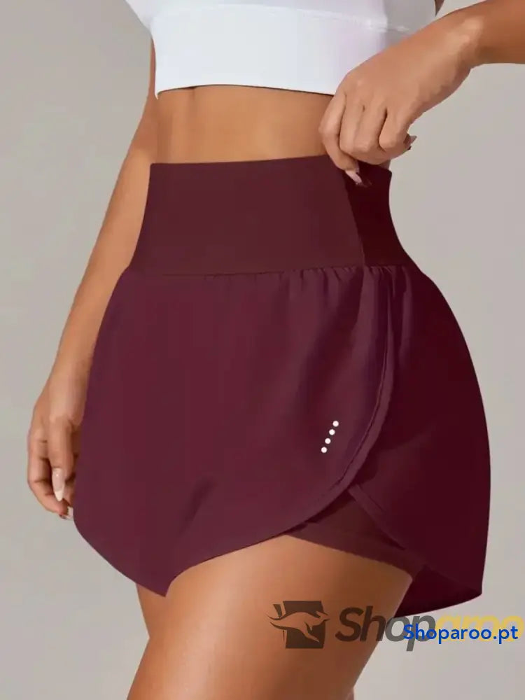 Pocketed High Waist Active Shorts