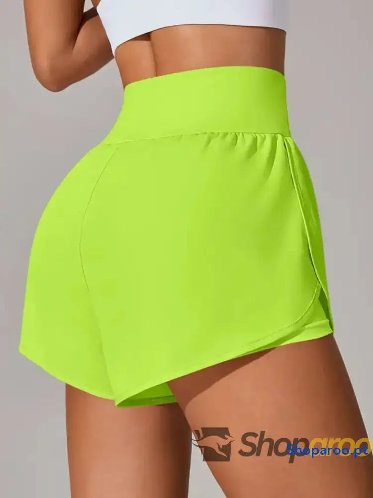 Pocketed High Waist Active Shorts