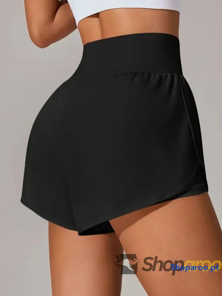 Pocketed High Waist Active Shorts